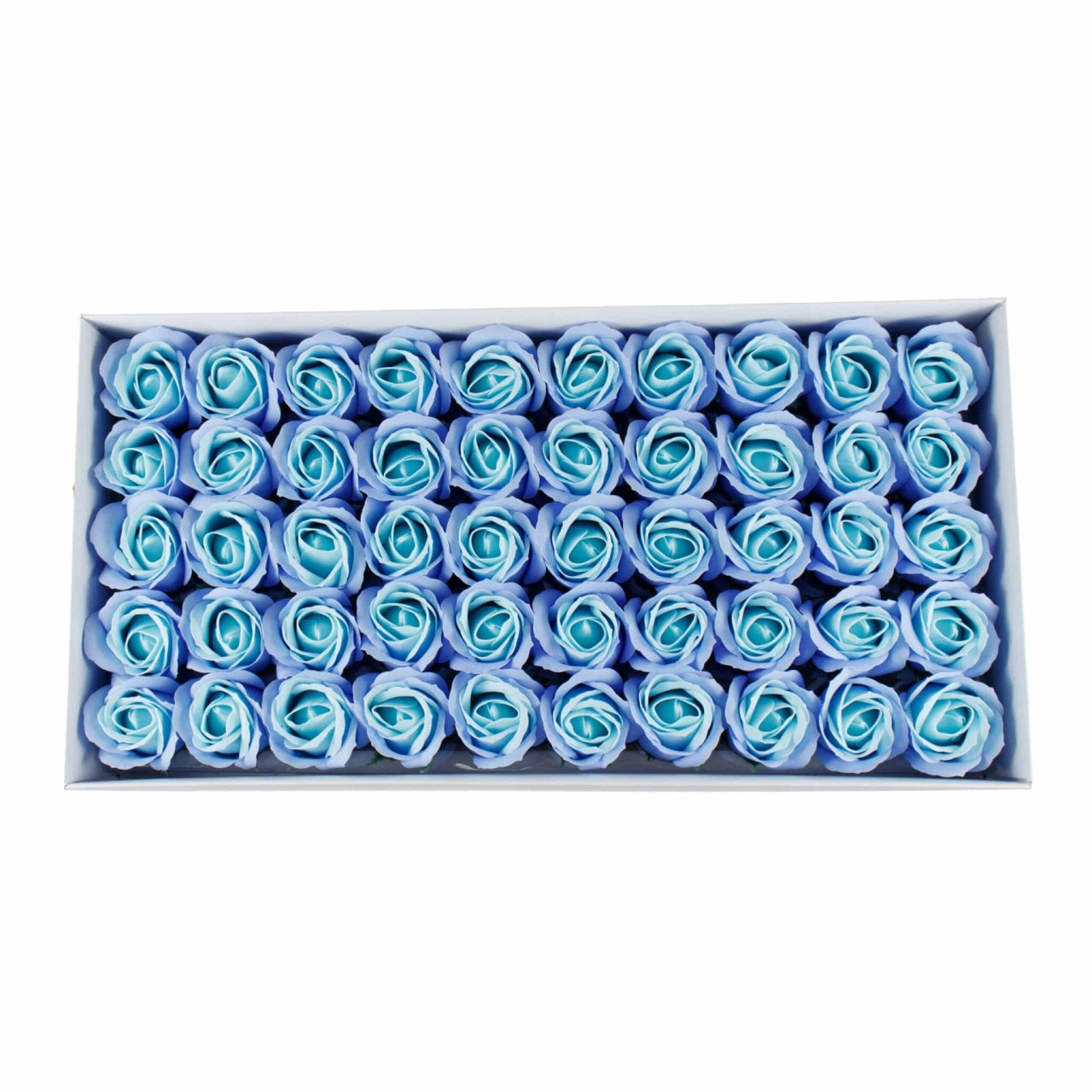 Set 50 trandafiri din sapun, doua culori turcoaz si bleu, parfum fin