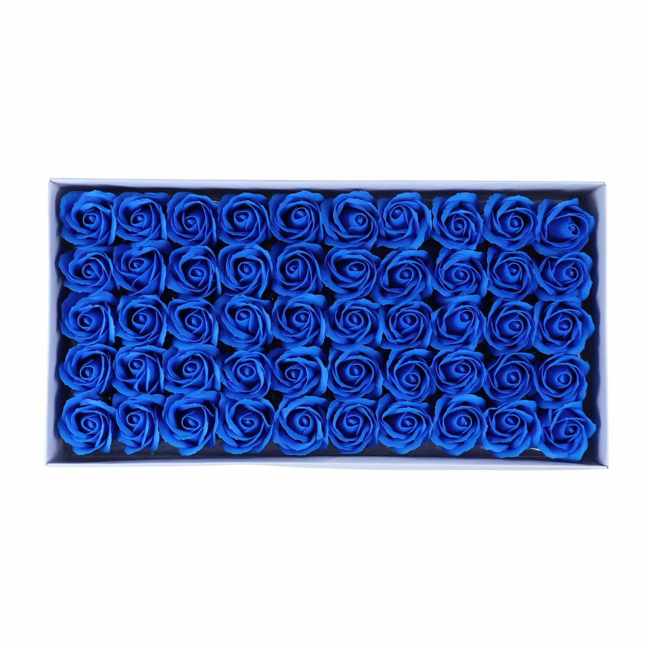 Set 50 trandafiri din sapun, parfum fin, culoare albastru deschis
