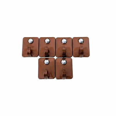 Set 6 cuiere din plastic cu adeziv super rezistent, 4x5 cm