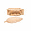 Set 6 farfurii din lemn fag, forma frunza, 34x18 cm pentru servire