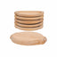 Set 6 farfurii din lemn fag, rotunde, 24x22 cm, design frunza