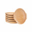 Set 6 farfurii din lemn fag, rotunde, 24x22 cm, design frunza