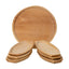 Set 6 farfurii din lemn si platou rotund pentru servit, diametru 32 cm