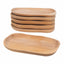 Set 6 farfurii ovale mari din lemn de fag, 30x24 cm