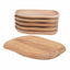Set 6 farfurii ovale mari din lemn de fag, 30x24 cm