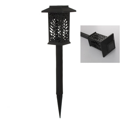 Set 6 lampi solare de gradina, din ABS, 8 ore autonomie, cu fixare tip tarus, cu senzor de lumina, negru