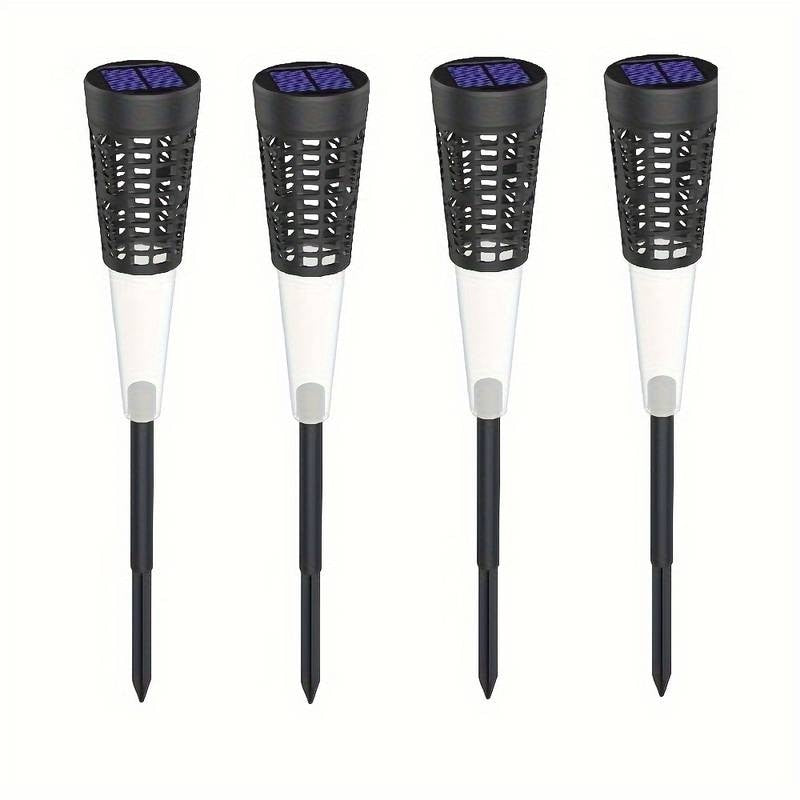 Set 6 lampi solare decorative, pentru gradina, cu fixare tip tarus, lumina calda, pornire/oprire automata, rezistente la apa, din ABS, negru