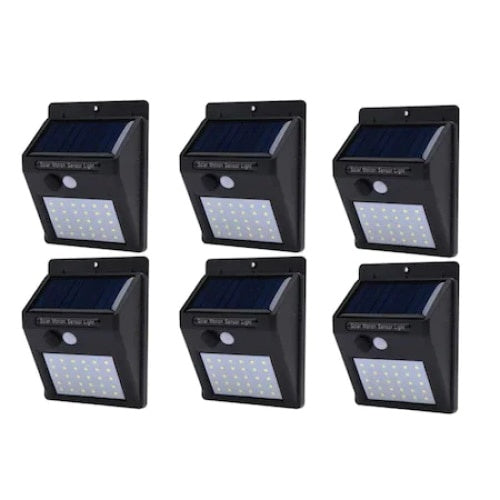 Set 6 lampi solare, FOXMAG24, 30 de LED, senzor de miscare, 0.55W