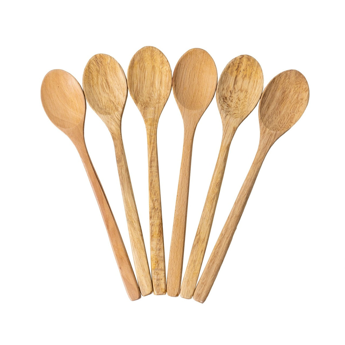 Set 6 linguri din lemn de bambus, lungime 23 cm, finisate cu lac protector