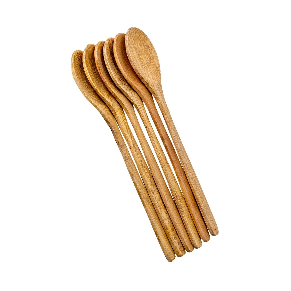 Set 6 linguri din lemn de bambus, lungime 23 cm, finisate cu lac protector