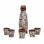 Set 6 pahare cu butelca model strugure din ceramica, capacitate 800ml sticla, 100ml pahar