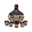Set 6 pahare cu sticla in forma de casuta din ceramica, capacitate 100ml