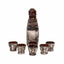 Set 6 pahare cu sticla in forma de casuta din ceramica, capacitate 100ml