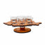 Set 6 pahare shot 30ml cu suport lemn forma harta cu picior