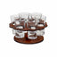 Set 6 pahare shot 50ml cu suport lemn in forma de floare