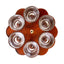 Set 6 pahare shot 50ml cu suport lemn in forma de floare