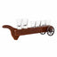 Set 6 pahare shot 50ml cu suport lemn pe roti, transparent-maro
