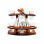 Set 6 pahare shot cu butelca si suport din lemn, capacitate 0.02L, 18 cm inaltime