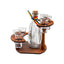 Set 6 pahare shot cu butelca si suport din lemn, capacitate 0.02L, 18 cm inaltime