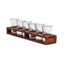 Set 6 pahare shot cu suport din lemn dreptunghiular, capacitate 50 ml