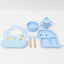 Set 6 piese pentru hranire bebelus, din silicon, model dinozaur, bleu Z-TOOLS / ZTS 9097