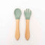 Set 6 piese pentru hranire bebelus, din silicon, model dinozaur, verde Z-TOOLS / ZTS 9094