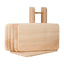 Set 6 tocatoare din lemn de fag cu suport dreptunghiular, 24.5x15 cm