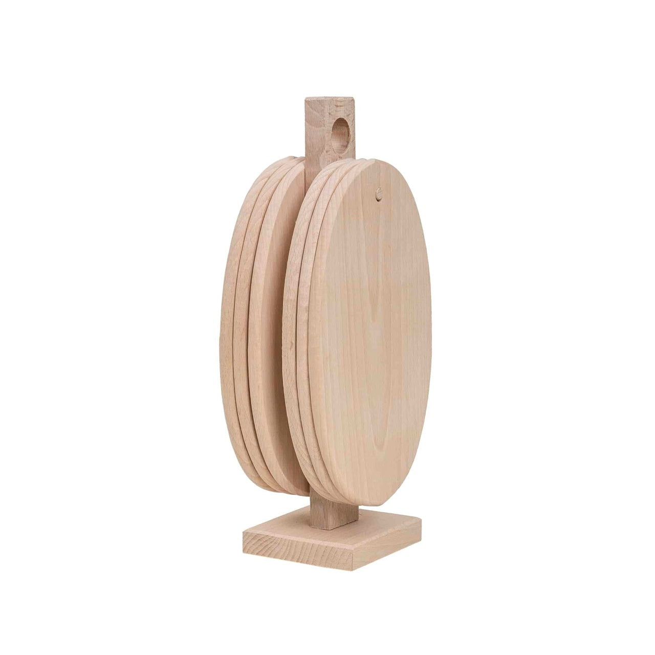 Set 6 tocatoare din lemn de fag cu suport vertical oval, dimensiune 24x15 cm