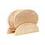 Set 6 tocatoare ovale din lemn de fag cu suport, 24x15 cm, bej