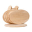 Set 6 tocatoare ovale din lemn de fag cu suport, 24x15 cm, bej