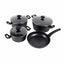 Set 7 piese aluminiu cu strat neaderent, 3 oale, tigaie si capace termorezistente