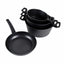 Set 7 piese aluminiu cu strat neaderent, 3 oale, tigaie si capace termorezistente
