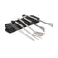 Set 7 piese inox pentru gratar cu borseta depozitare 38x10.5x5 cm