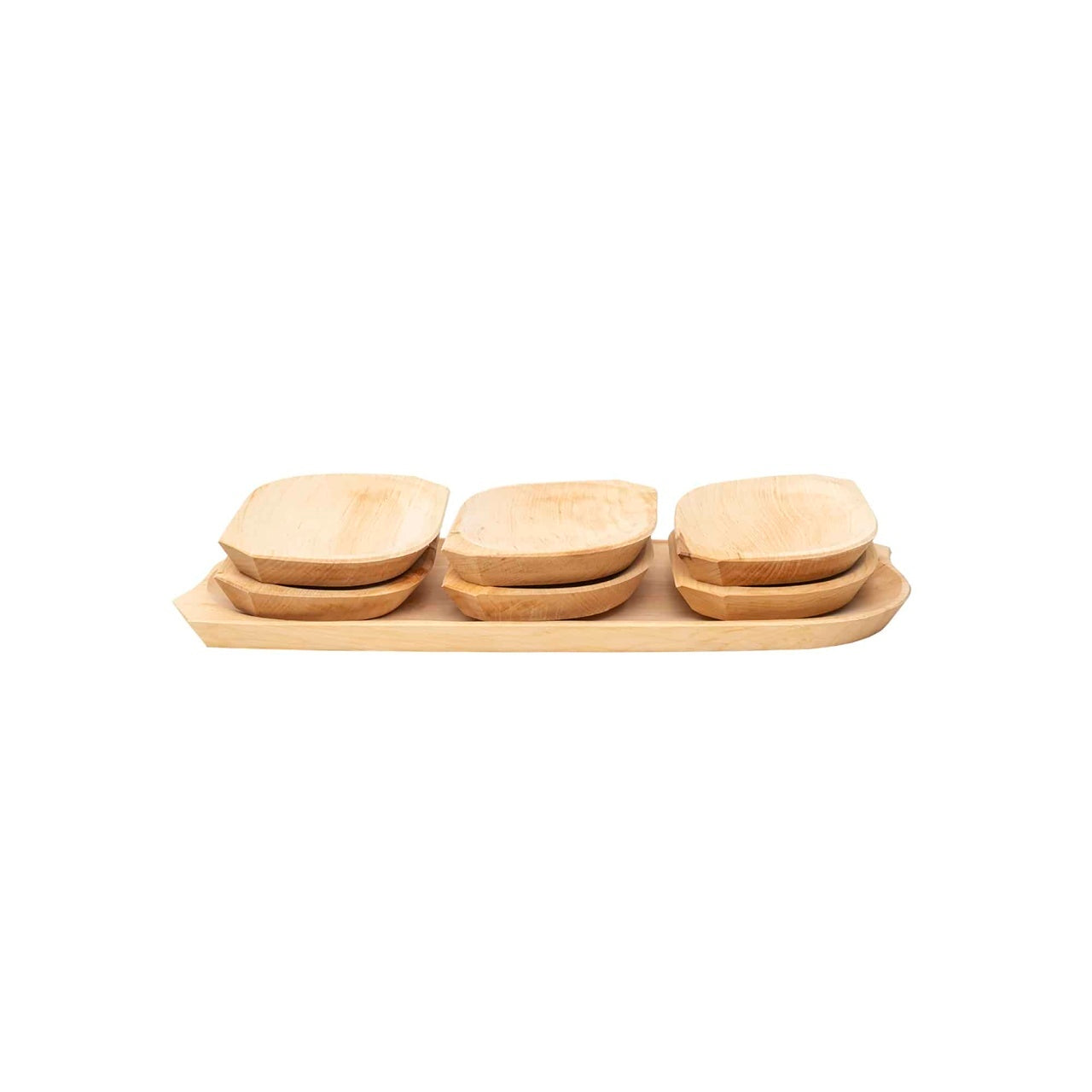 Set 7 platouri dreptunghiulare din lemn de arin, 50x20x2.5 cm, pentru servire