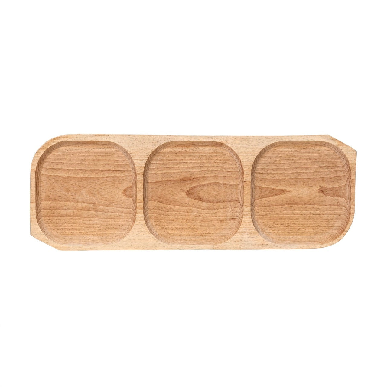 Set 7 platouri lemn fag compartimentate 60x21x2.5cm si 6x23x16x2.5cm