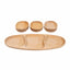Set 7 platouri ovale din lemn de fag, compartimentate, 60x28x2.5cm