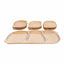 Set 7 platouri ovale din lemn de fag, compartimentate, 64x27x2.5cm
