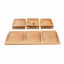 Set 7 platouri patrate din lemn de fag, compartimentate, 50x24x2.5 cm