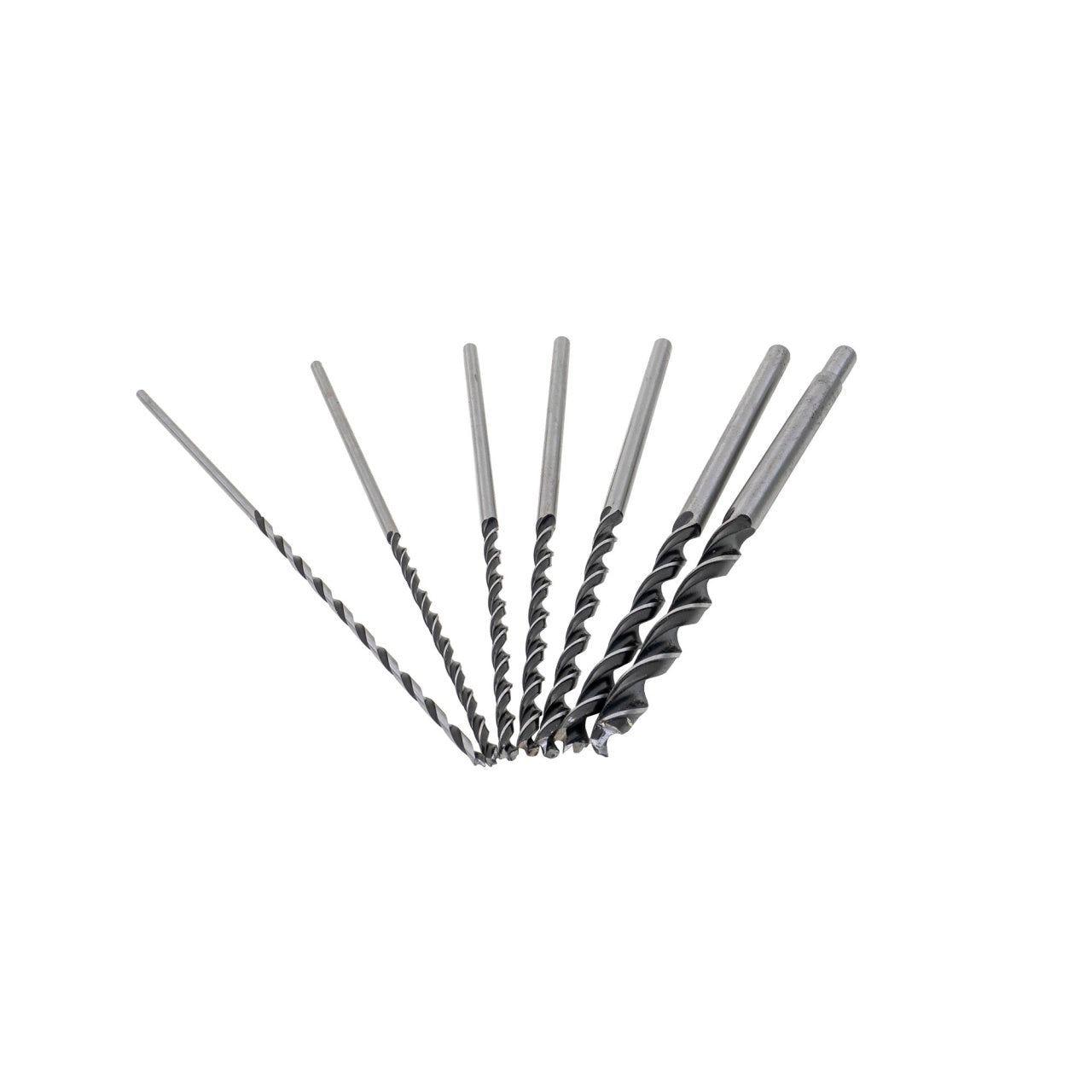 Set 7 spirale pentru lemn, diametre 4-12 mm, lungime 30 cm