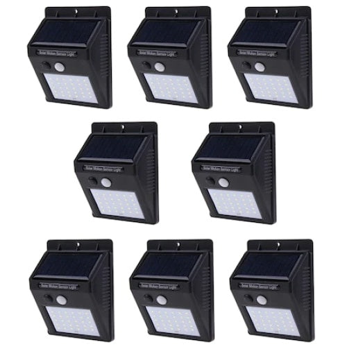 Set 8 lampi solare, FOXMAG24, 30 de LED, senzor de miscare, 0.55W