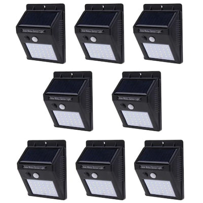 Set 8 lampi solare, FOXMAG24, 30 de LED, senzor de miscare, 0.55W