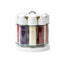 Set 8 recipiente condimente cu suport rotativ, alb, diametru 16 cm