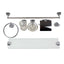 Set accesorii baie 7 piese cu suporti cromati si sticla transparenta