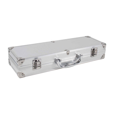 Set accesorii gratar 4 piese cu diplomat de aluminiu, furca, cutit, spatula, cleste