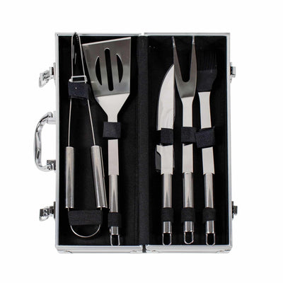 Set accesorii gratar 5 piese cu diplomat din aluminiu