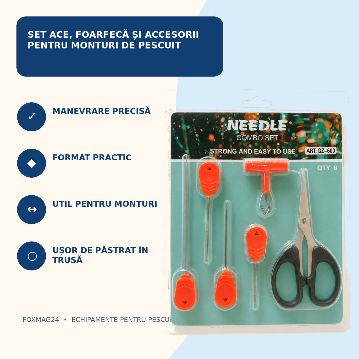 Set Ace, Foarfecă și Accesorii pentru Monturi de Pescuit – caracteristici