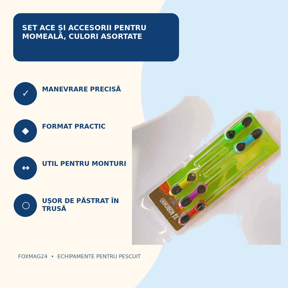 Set Ace și Accesorii pentru Momeală, Culori Asortate – caracteristici