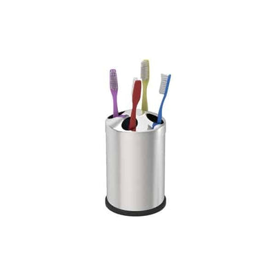 Set baie inox 4 in 1 cu cos menajer 3L, perie WC, suport sapun lichid si periute