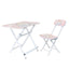Set birou si scaun pliabile pentru copii, metal si lemn, roz