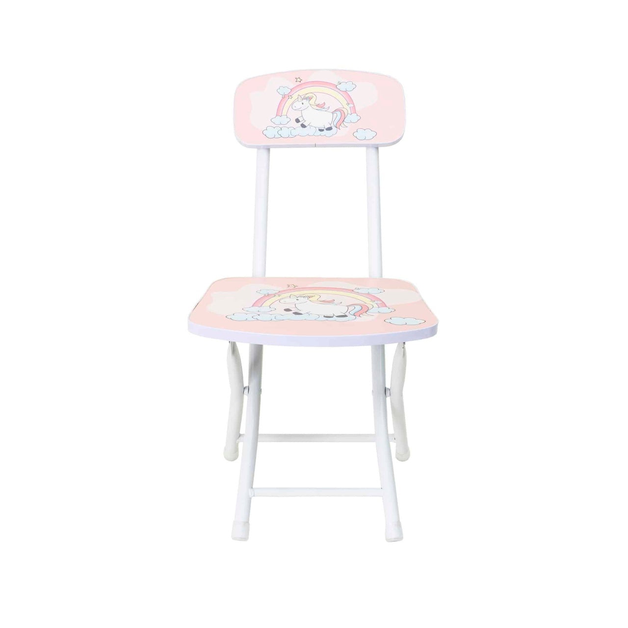 Set birou si scaun pliabile pentru copii, metal si lemn, roz